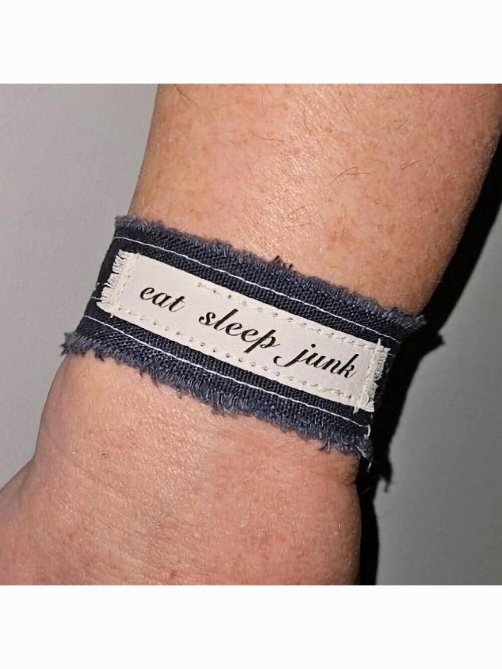 Comfy Eat Sleep Junk Cuff Bracelet Gypsy Hippie Jewelry Boho Personalized Gift
